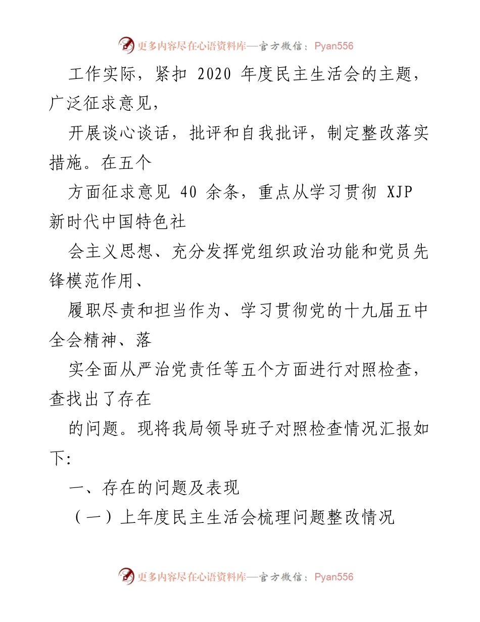 [对照检查材料] 2020年度民主生活会 - 副县长个人对照检查材料总结.docx_第2页