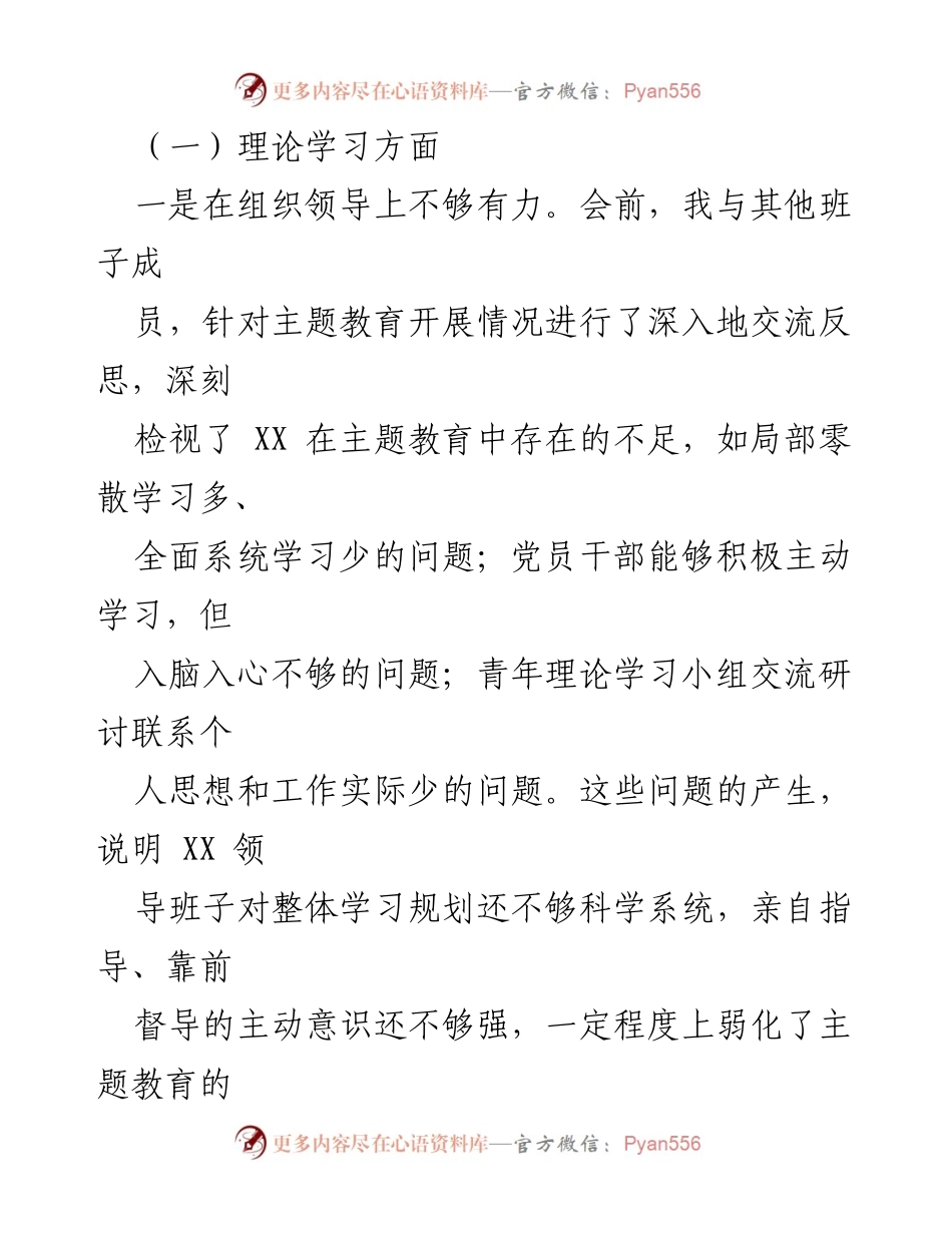 [对照检查材料] 主题教育 - 2023年主题教育领导班子对照检查与反思.docx_第2页