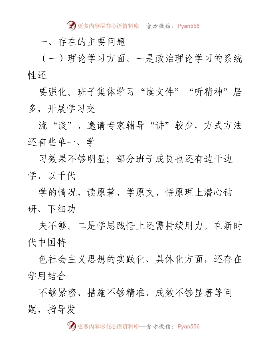 [对照检查材料] 主题教育民主生活会 - 2023年度主题教育民主生活会班子对照检查报告.docx_第2页