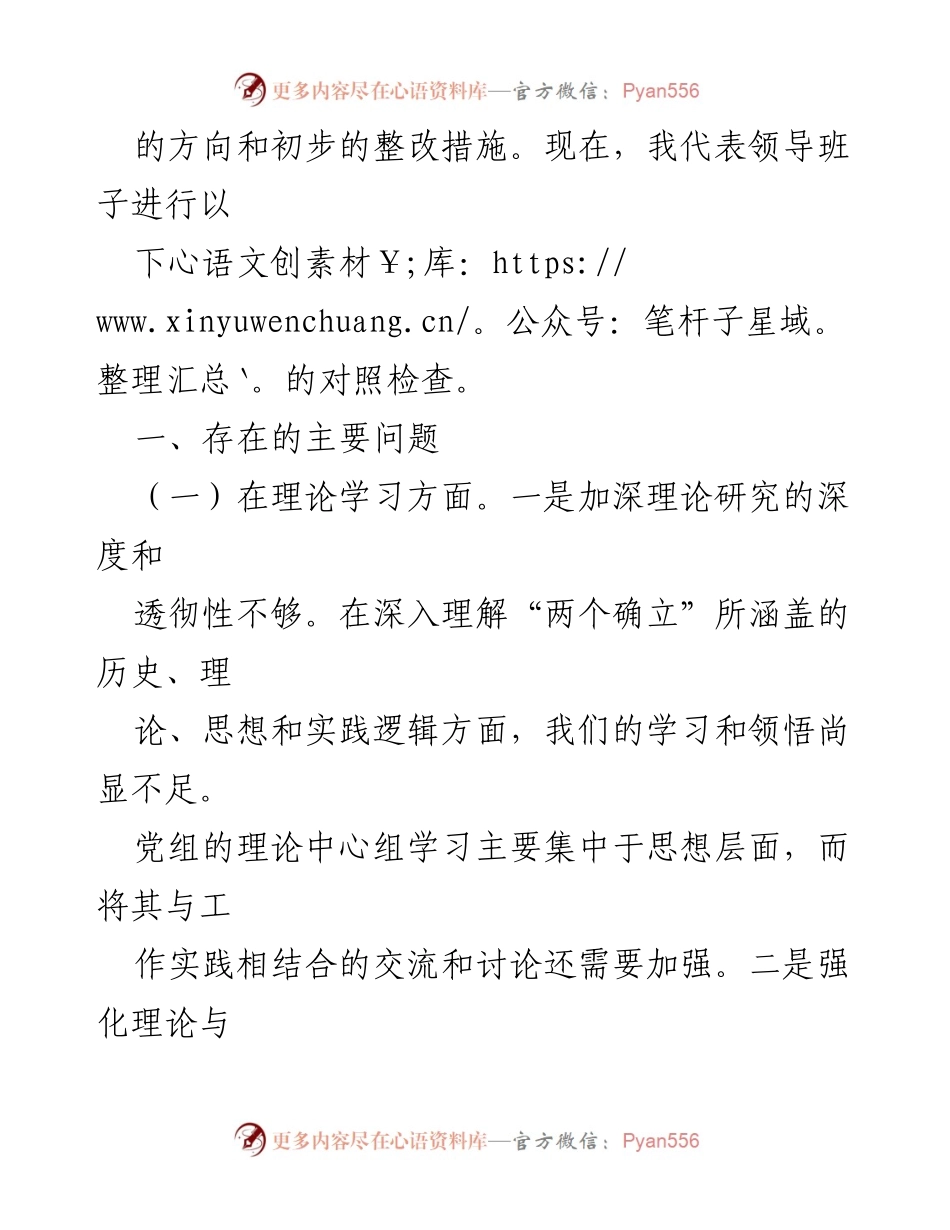 [对照检查材料] 主题教育民主生活会 - 班子自我反思与整改措施分析.docx_第2页