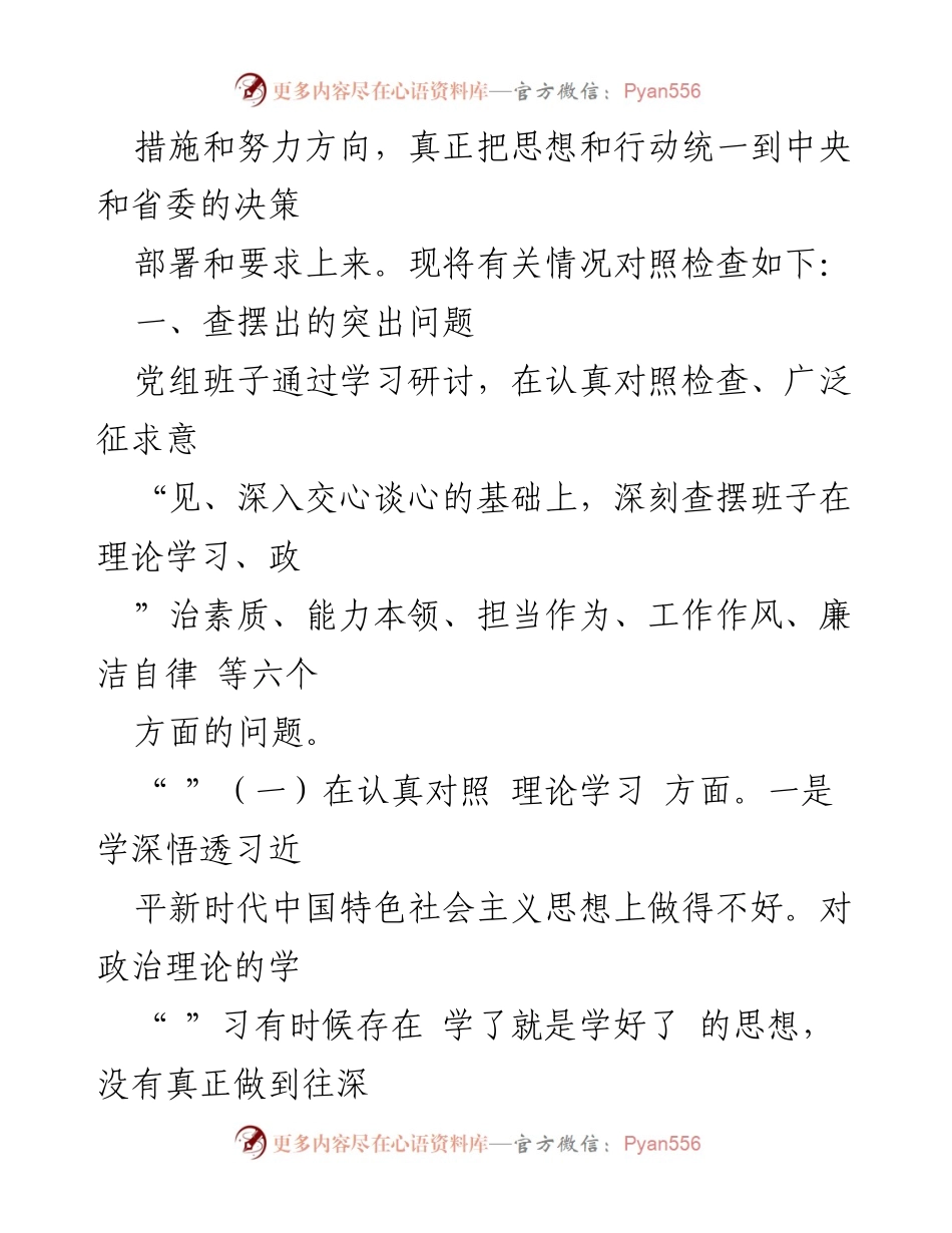 [对照检查材料] 主题教育专题民主生活会 - 班子问题查摆与整改措施分析_1.docx_第2页
