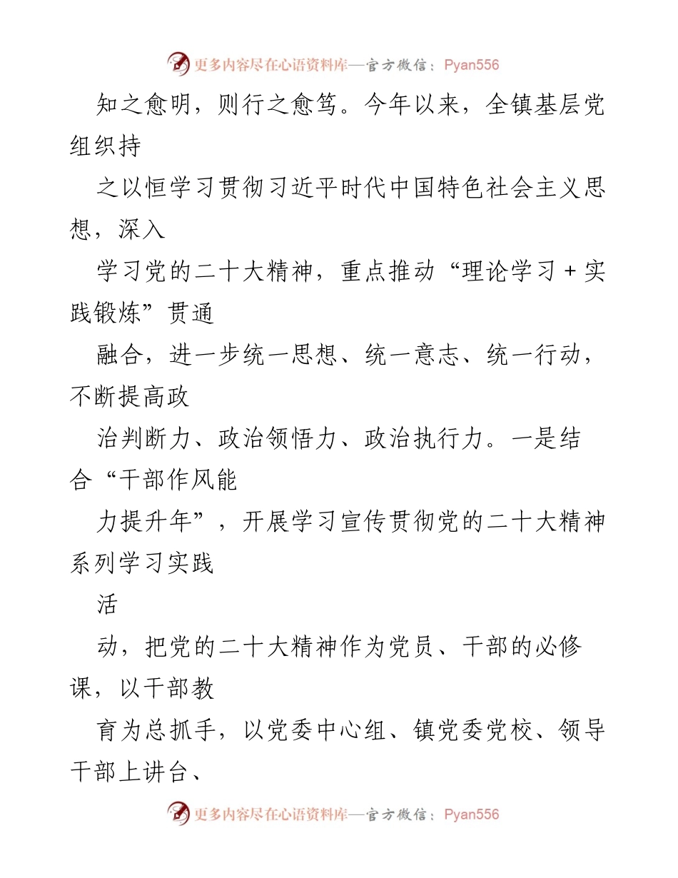 [工作总结] 2023年上半年 - XXX镇党建工作成效与发展总结.docx_第2页