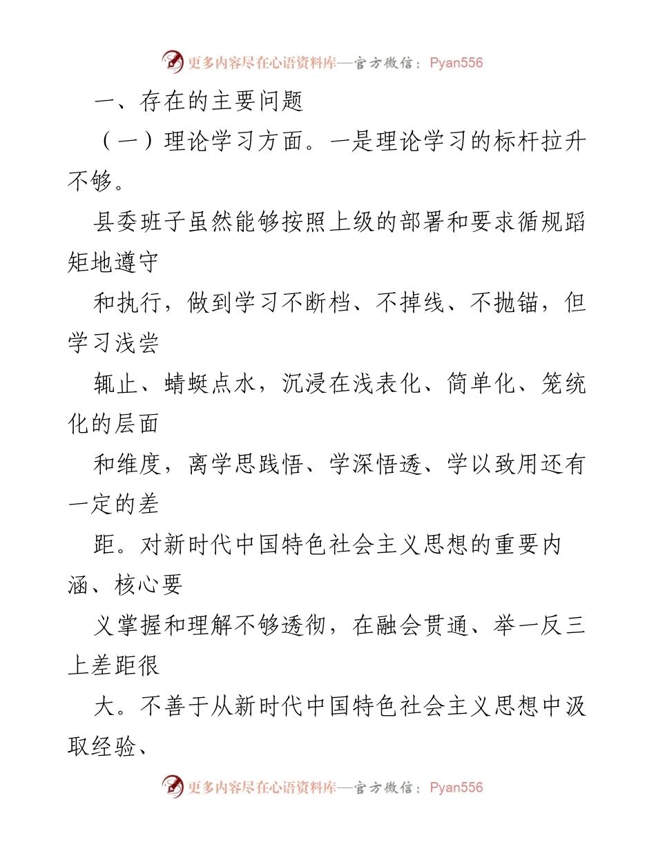 [对照检查材料] 县委领导班子 - 2023年度主题教育专题民主生活会个人对照检查报告.docx_第2页