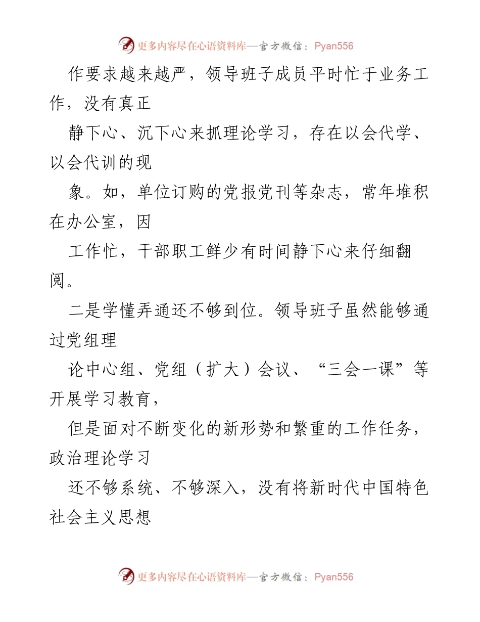 [对照检查材料] 主题教育专题民主生活会 - 深刻剖析领导班子存在问题及整改措施.docx_第2页