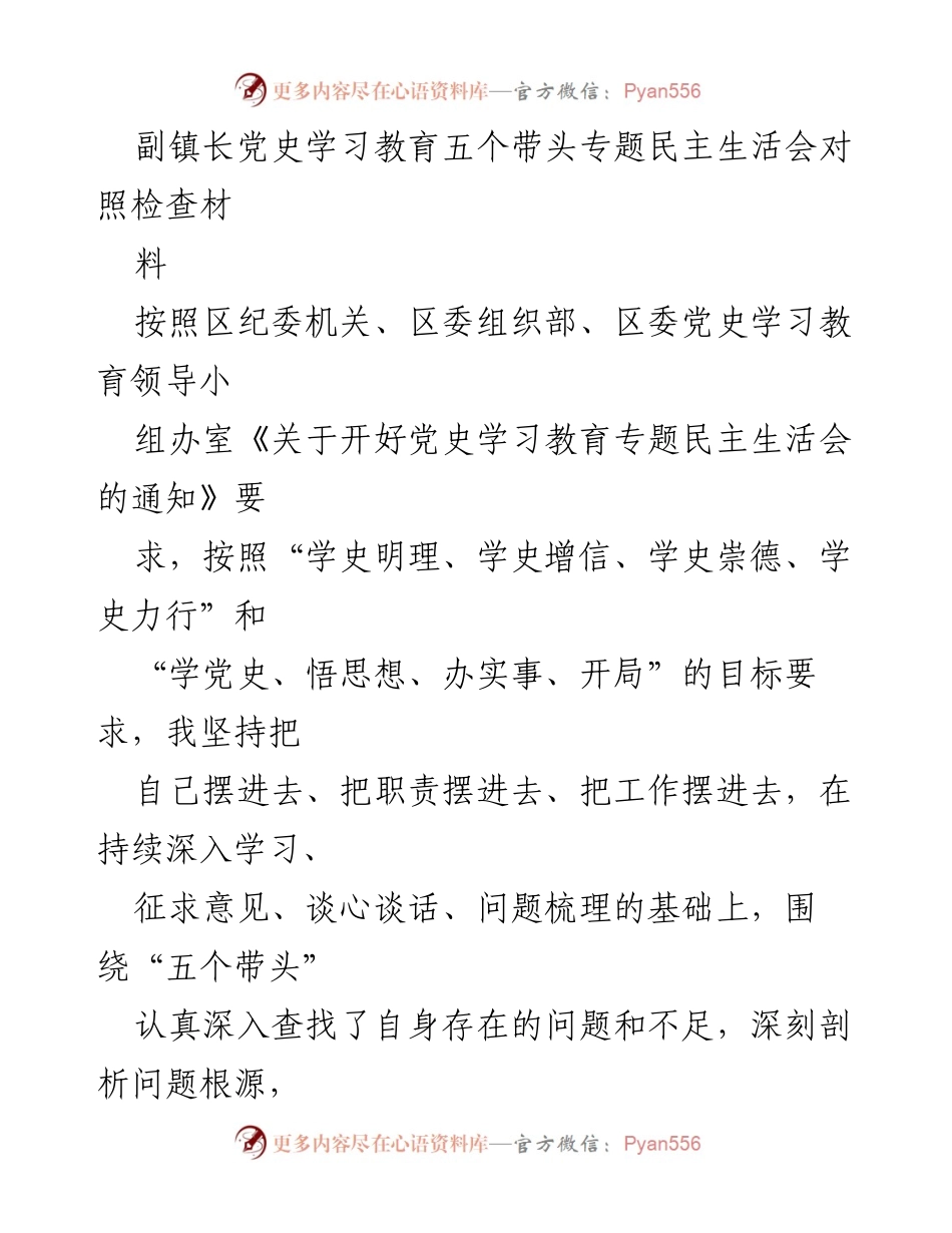 [对照检查材料] 党史学习教育专题民主生活会 - 剖析自身问题与整改措施报告.docx_第1页