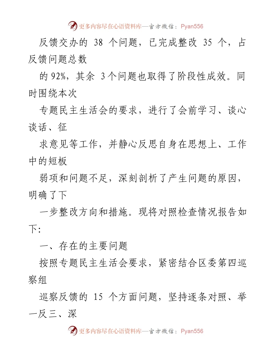 [对照检查材料] 专题民主生活会 - 巡视整改工作对照检查报告.docx_第2页