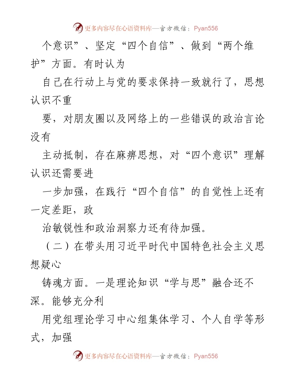 [对照检查材料] 民主生活会 - 202X年检察长民主生活会个人对照检查报告.docx_第2页