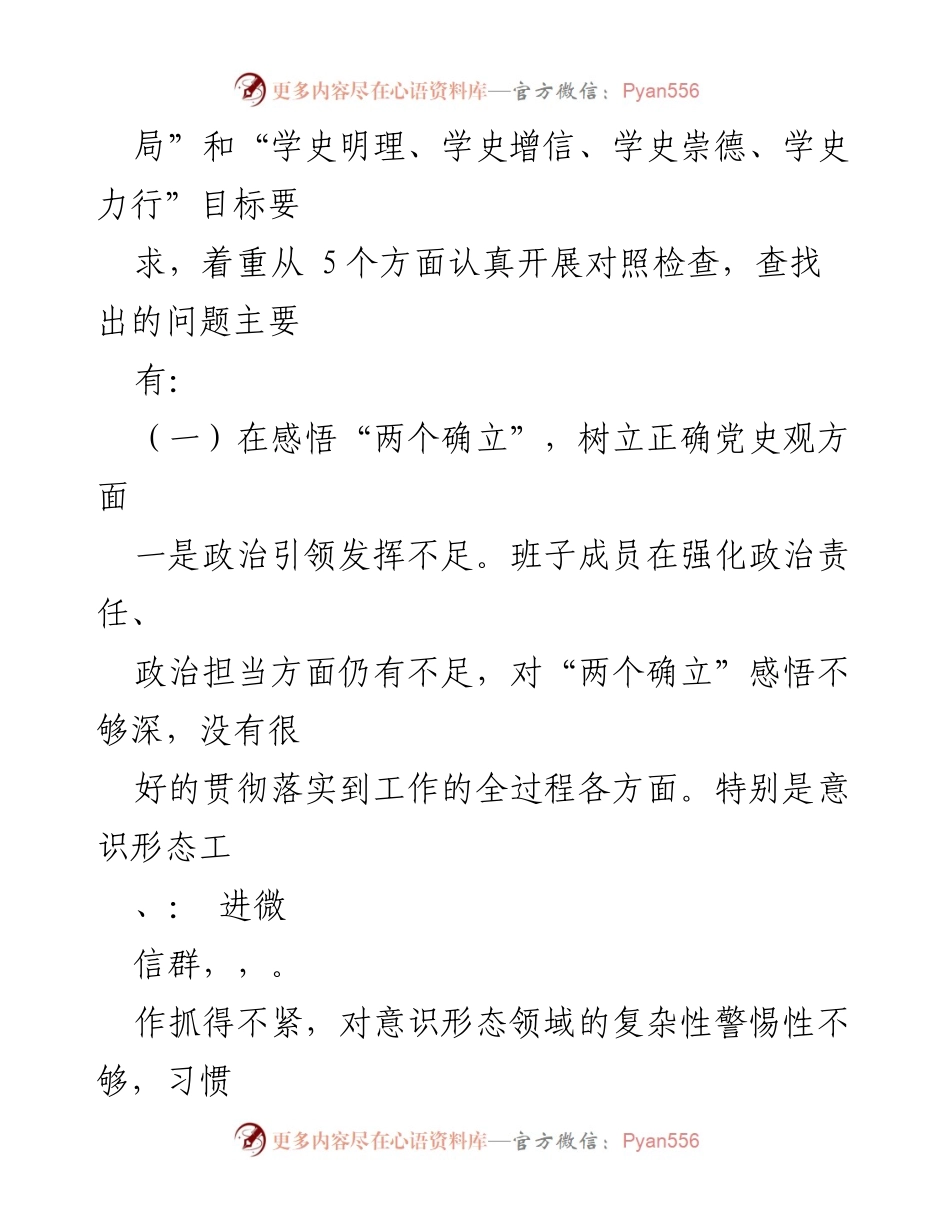 [对照检查材料] 党史学习教育专题民主生活会 - 深化党史学习，强化政治担当，提升履职能力.docx_第2页