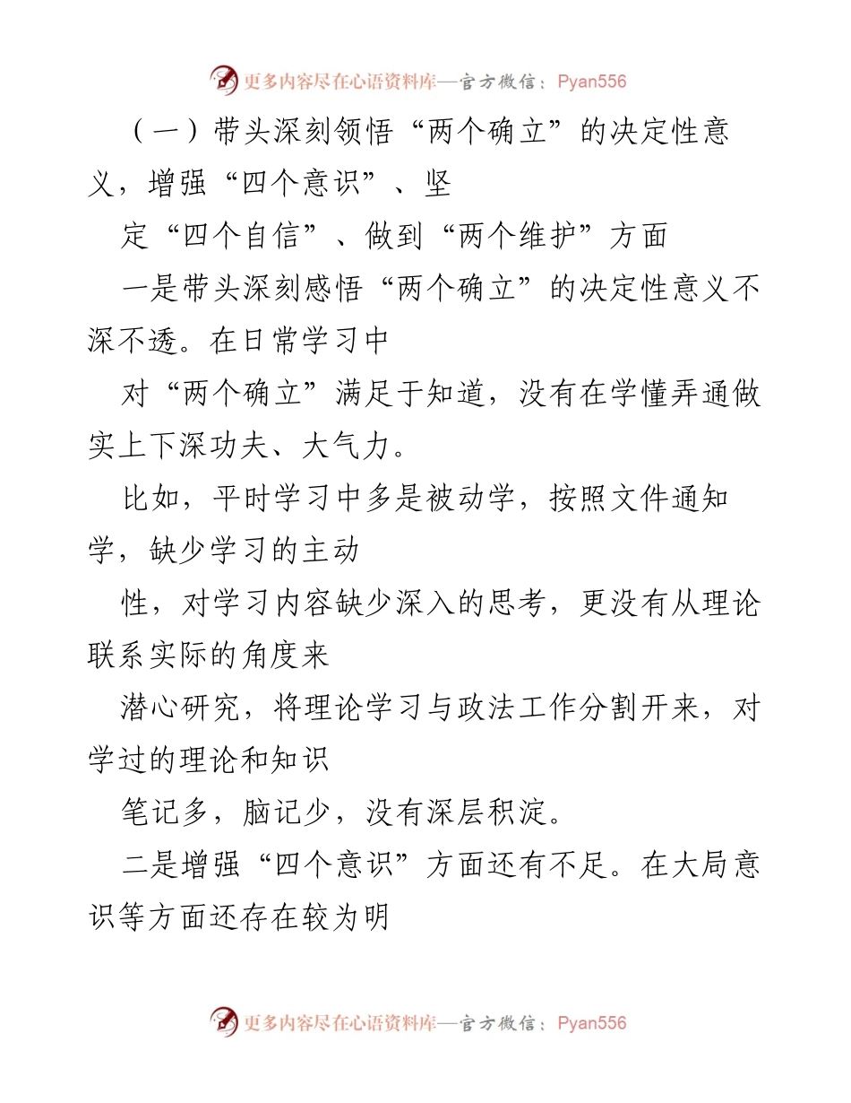 [对照检查材料] 领导干部民主生活会 - 深刻剖析与整改措施汇报.docx_第2页