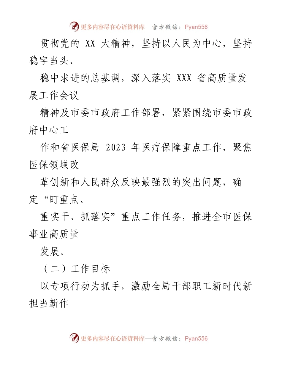 [实施方案] 医疗保障局 - 2023年X市医疗保障局专项行动实施方案.docx_第2页