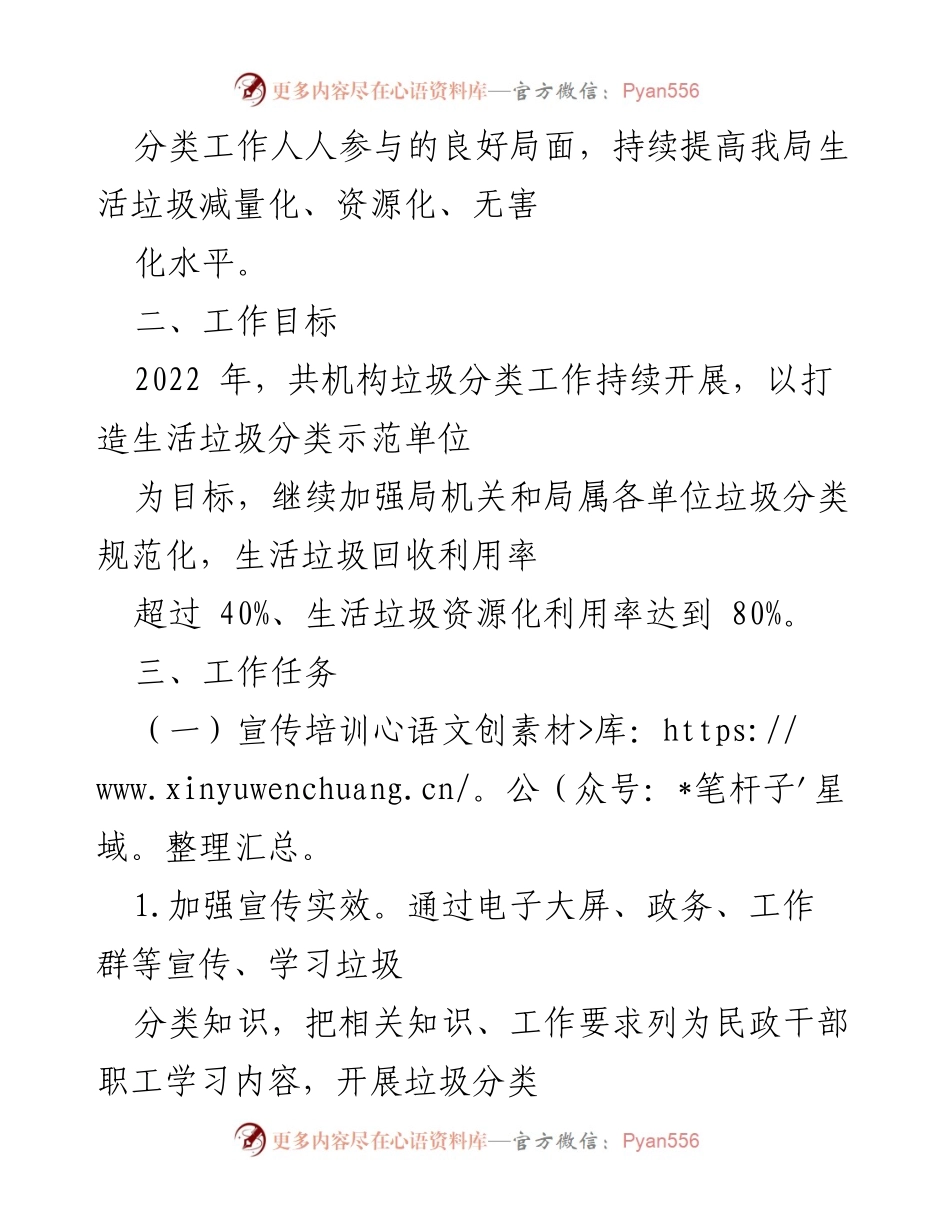 [实施方案] 市民政局 - 2022年生活垃圾分类工作行动方案.docx_第2页