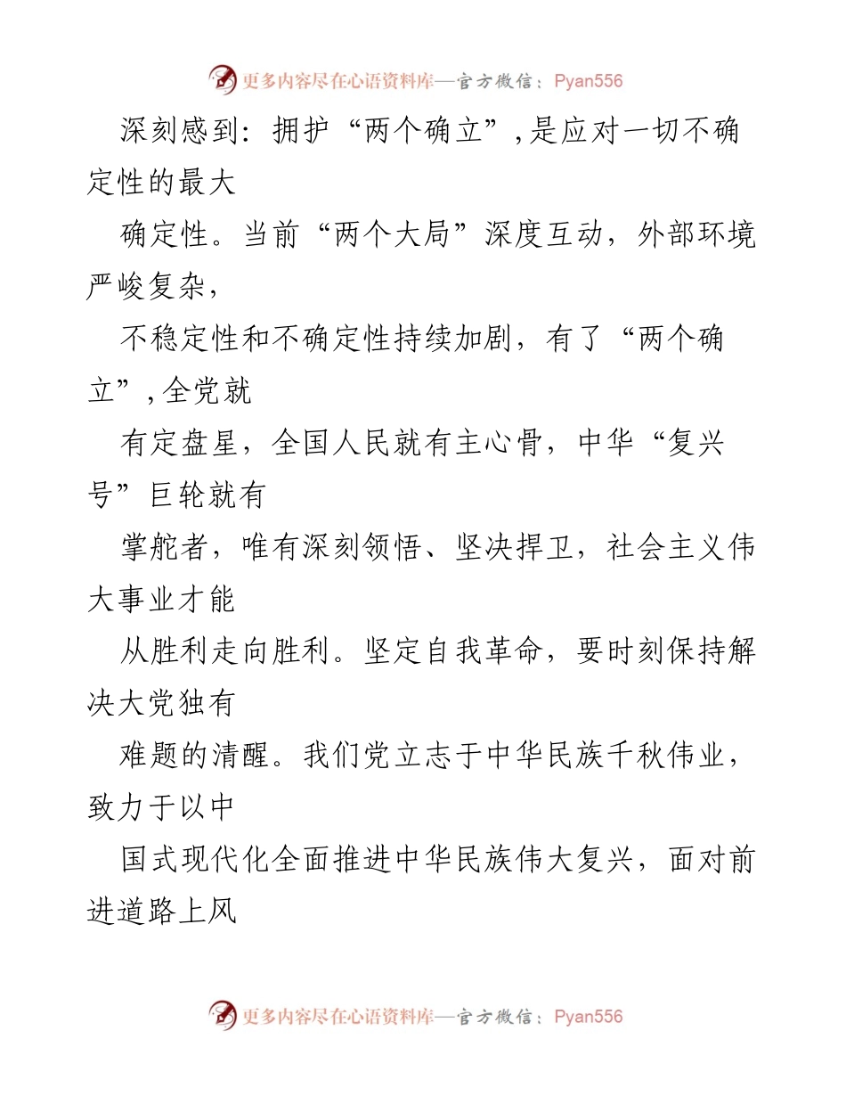 [对照检查材料] 党内民主生活会 - 深化理论学习与自我革命的自我检视.docx_第2页