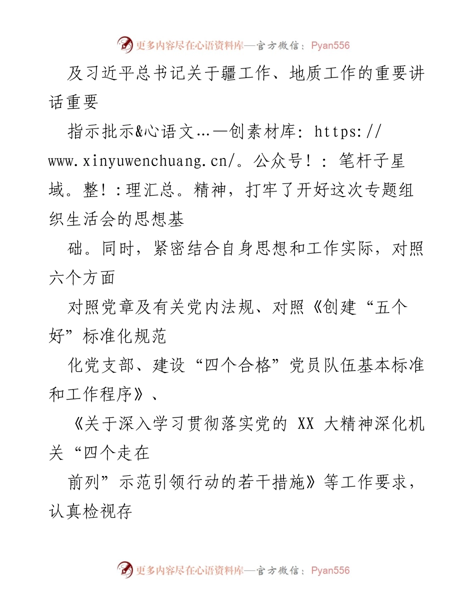 [对照检查材料] 主题教育专题组织生活会 - 学习贯彻习近平新时代中国特色社会主义思想的对照检视与整改措施.docx_第2页