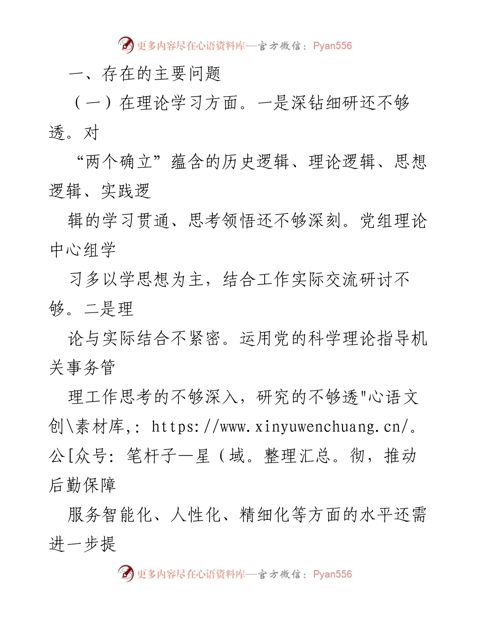 [对照检查材料] 主题教育专题民主生活会 - 2023年度民主生活会对照检查报告.docx_第2页