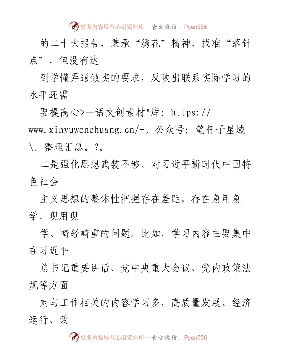 [对照检查材料] 主题教育专题组织生活会 - 深化理论学习与党性修养的自查反思_1.docx_第2页
