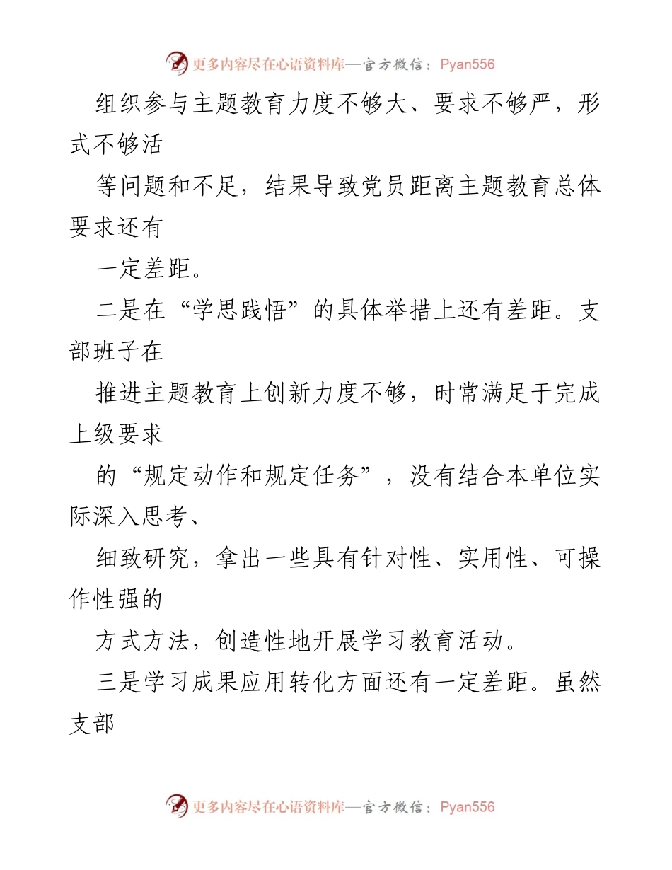 [对照检查材料] 主题教育专题组织生活会 - 2023年度主题教育对照检查与问题剖析.docx_第2页