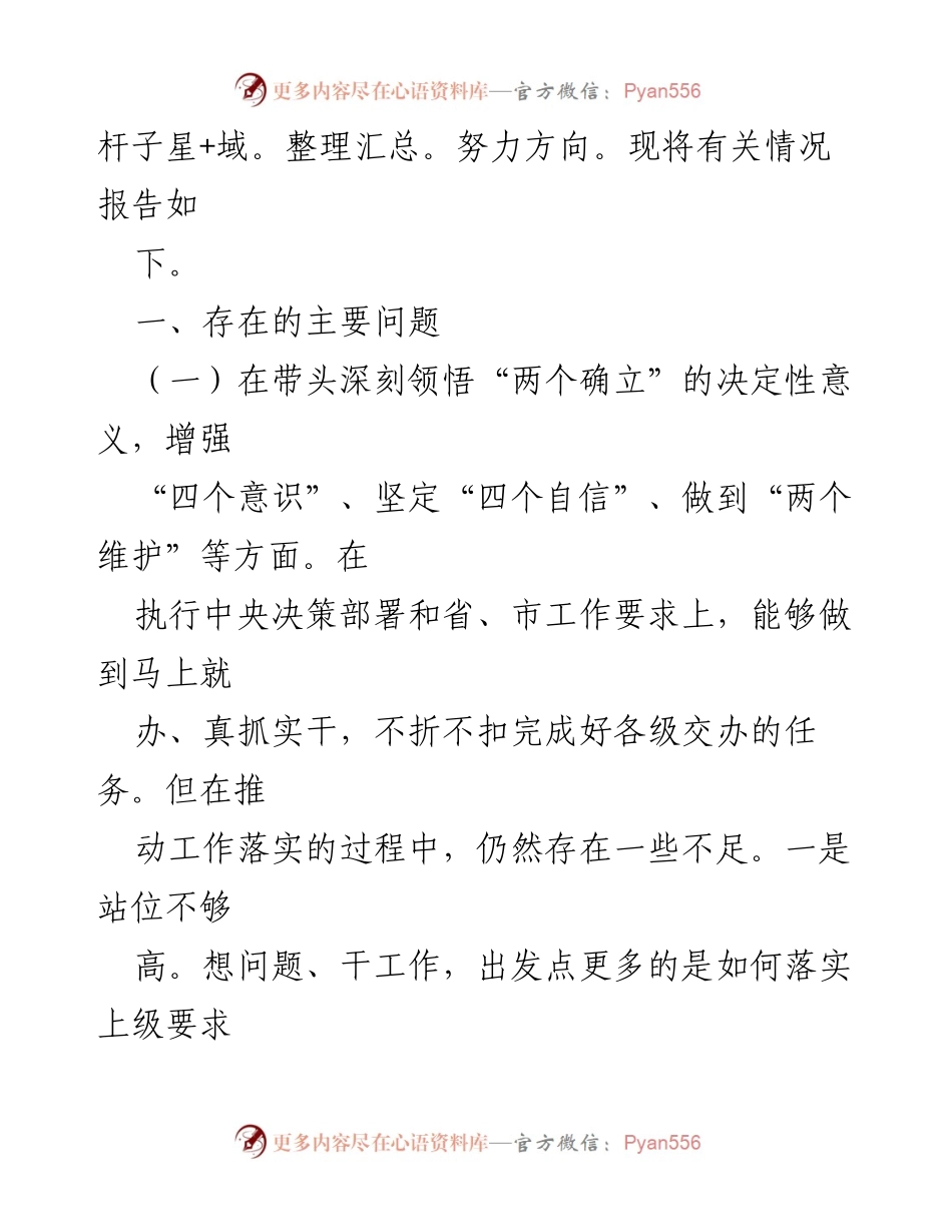 [对照检查材料] 2022年度民主生活会 - 农业农村局长对照检查材料总结.docx_第2页