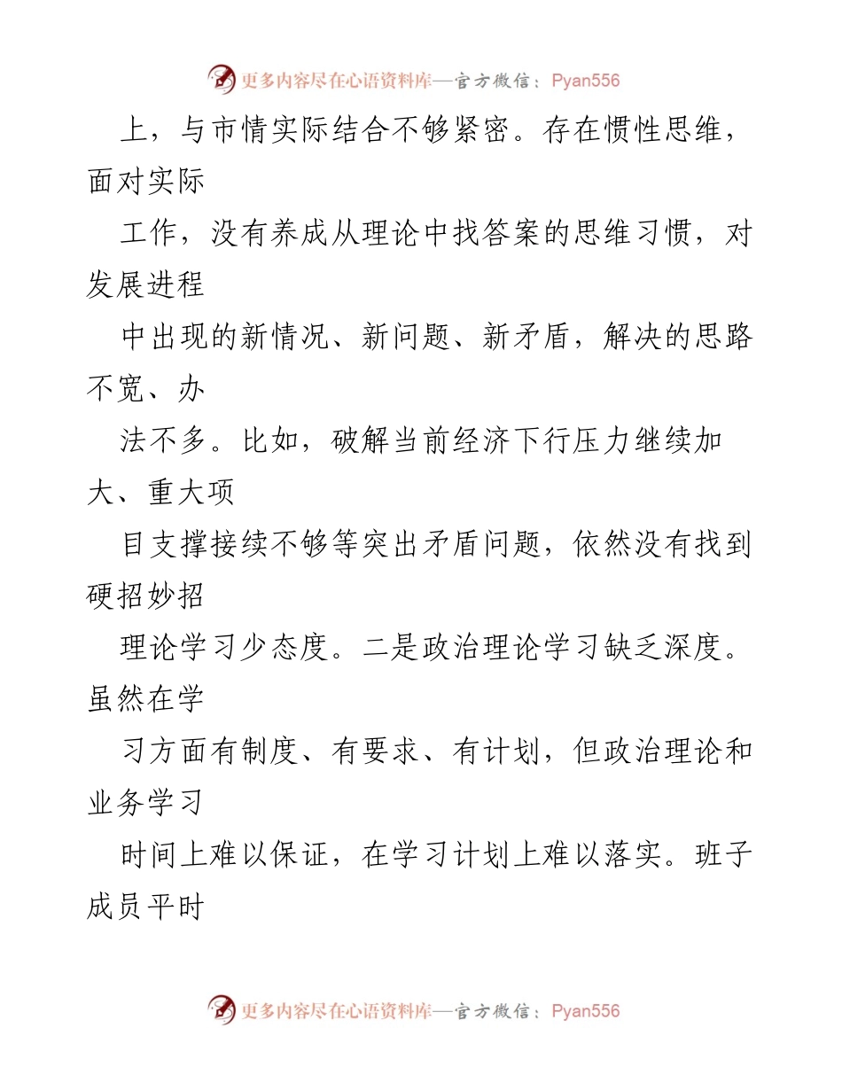 [对照检查材料] 主题教育民主生活会 - 2023年民主生活会对照检查分析报告.docx_第2页