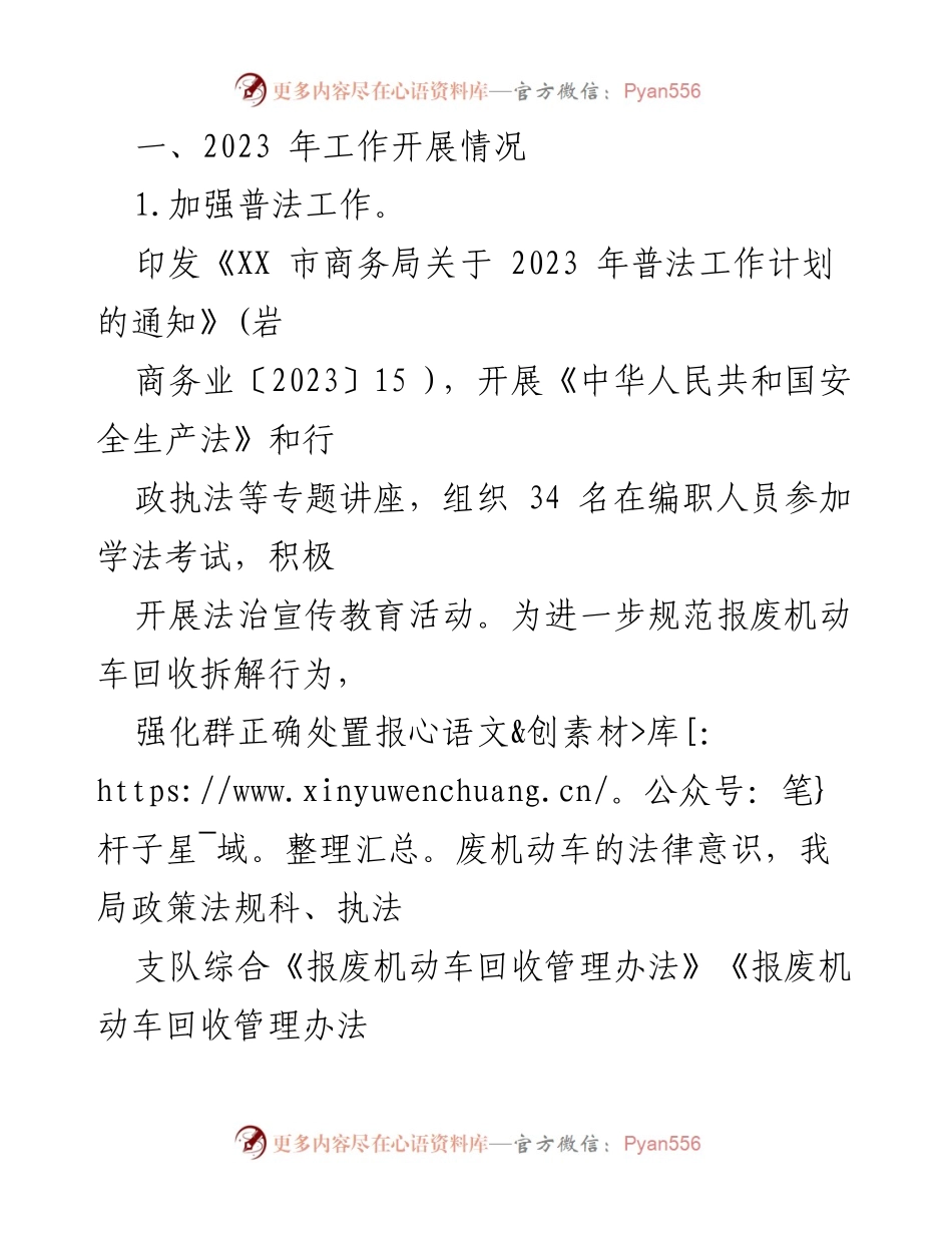 [工作总结] 2023年度 - 市商务局依法行政建设法治政府工作总结及2024年工作计划.docx_第2页