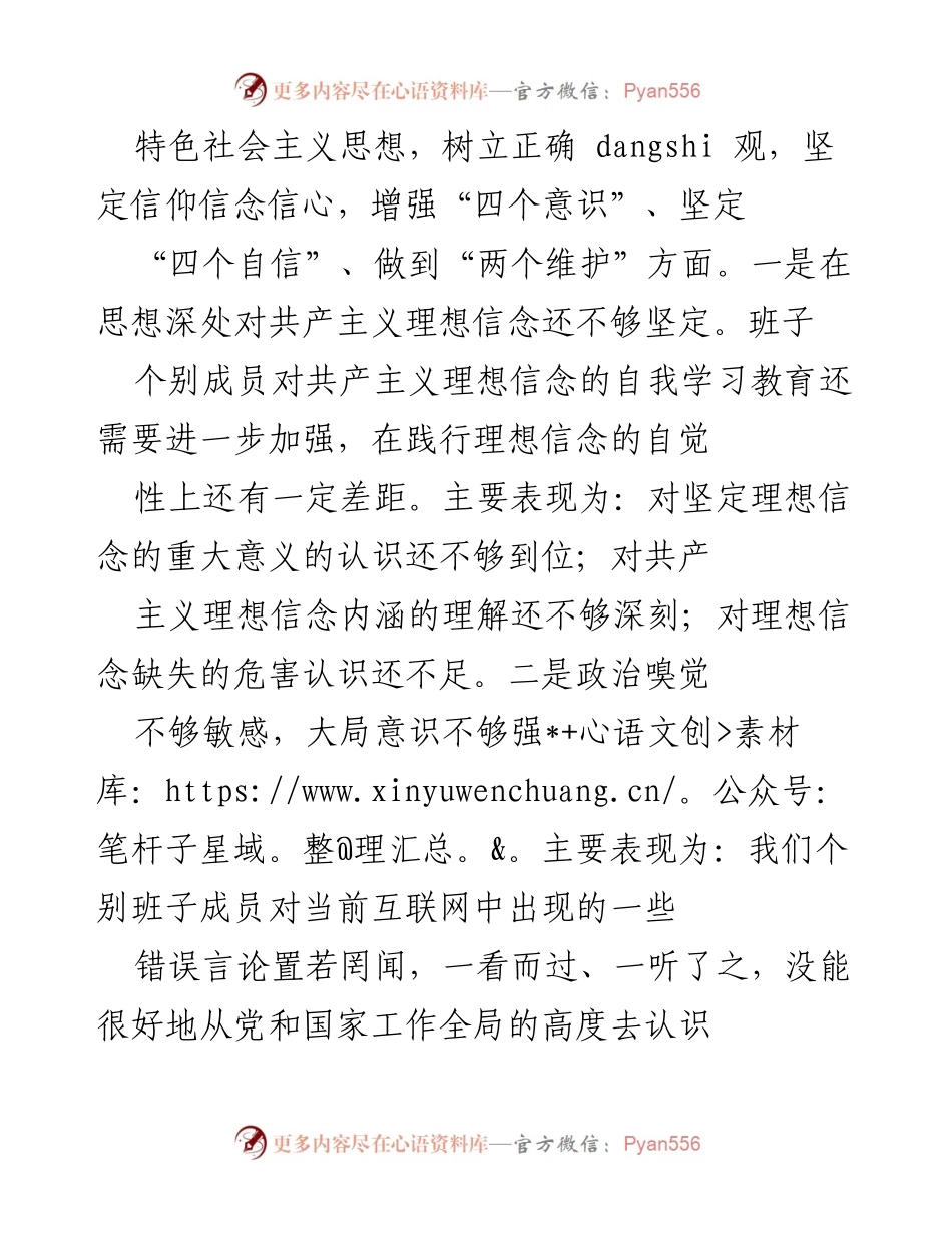 [对照检查材料] 市委常委班子 - 深入检视与整改：对照检查材料分析报告.docx_第2页