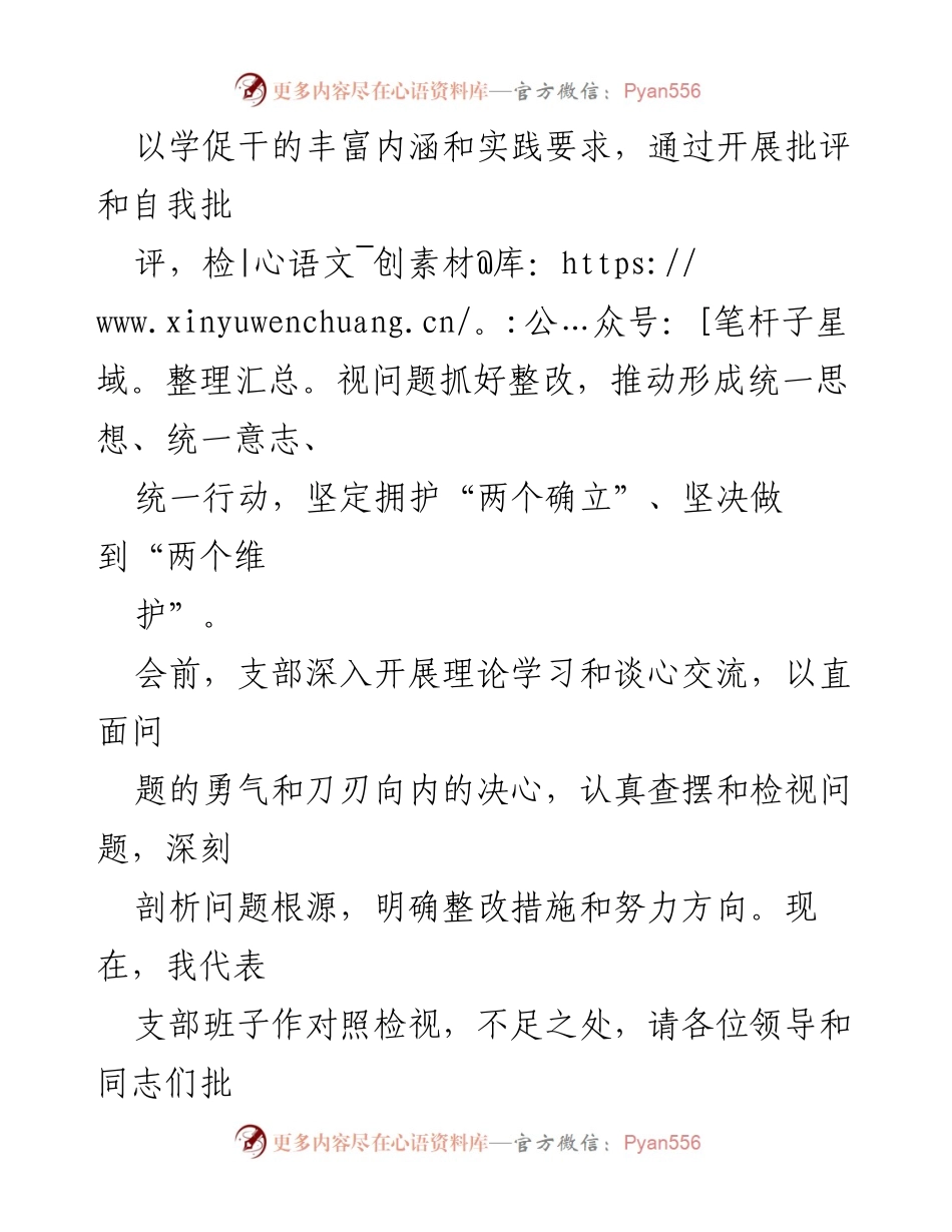 [对照检查材料] 主题教育专题组织生活会 - 深入学习贯彻新时代中国特色社会主义思想的自我检视与整改报告.docx_第2页