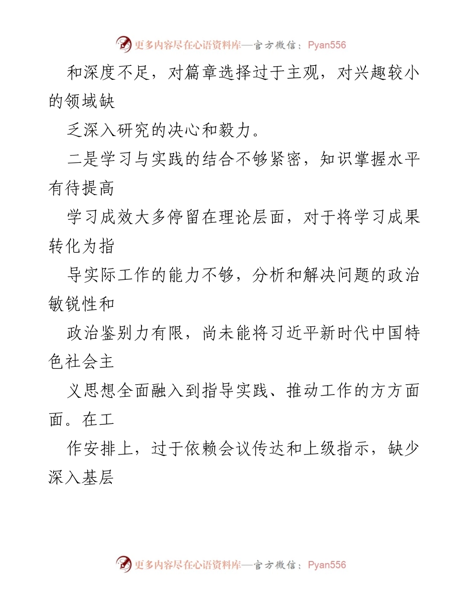 [对照检查材料] 主题教育专题组织生活会 - 深入检视个人在主题教育中的学习与实践不足.docx_第2页
