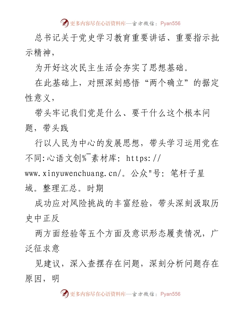 [对照检查材料] 党史学习教育专题民主生活会 - 国企集团领导班子对照检查及问题分析.docx_第2页