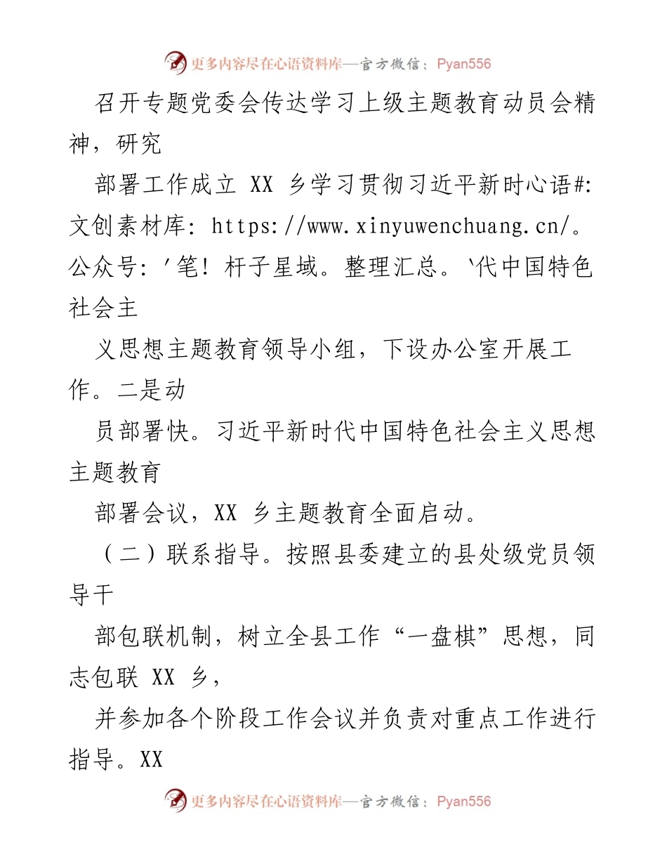 [工作总结] 主题教育 - XX乡2023年主题教育工作汇报.docx_第2页