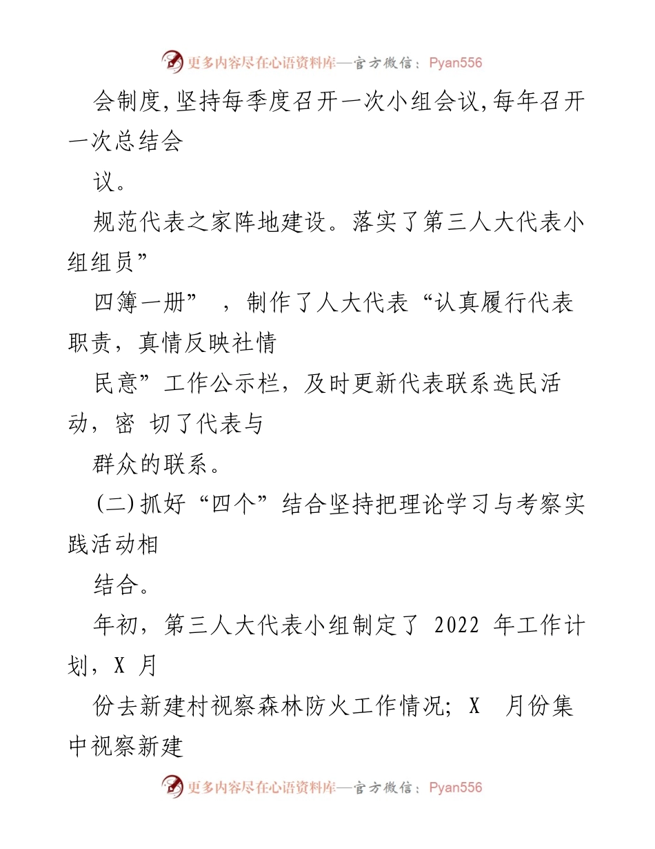 [工作总结] XXX镇人大代表第三代表小组 - 2022年度工作总结与成效分析.docx_第2页