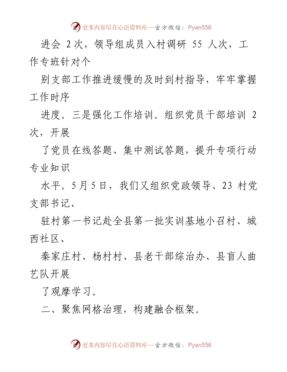 [工作总结] 专项行动工作动员部署会 - XX镇党建促进基层治理能力提升工作情况汇报.docx_第2页