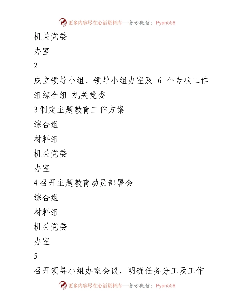 [工作总结] 主题教育 - 市局第二批主题教育任务清单及实施安排.docx_第2页