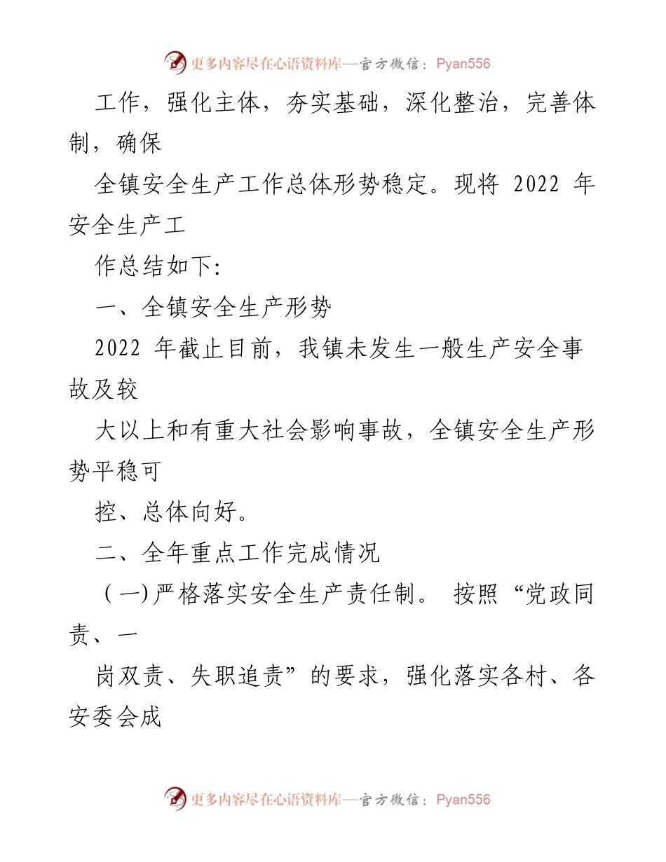 [工作总结] XX镇应急管理站 - 2022年度安全生产工作总结.docx_第2页