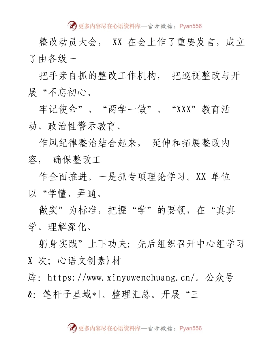 [工作总结] XX 巡视整改工作推进情况汇报.docx_第2页