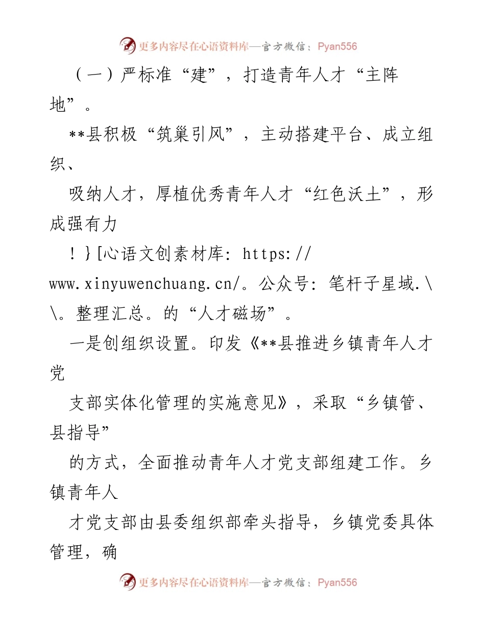 [工作总结] 乡村振兴 - 激发青年力量：构建乡镇青年人才党支部的经验做法.docx_第2页