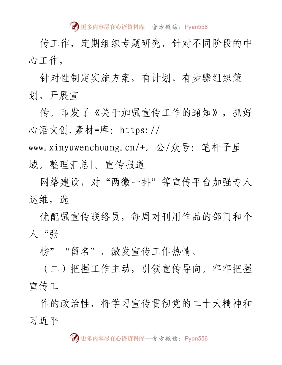 [工作总结] 2024年宣传工作 - 2024年宣传工作半年总结与反思.docx_第2页