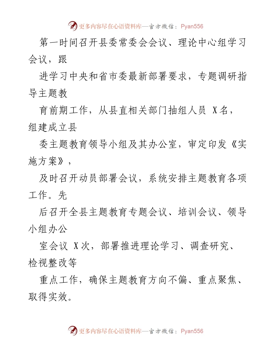 [工作总结] 主题教育工作 - 主题教育工作汇报与推进措施总结.docx_第2页