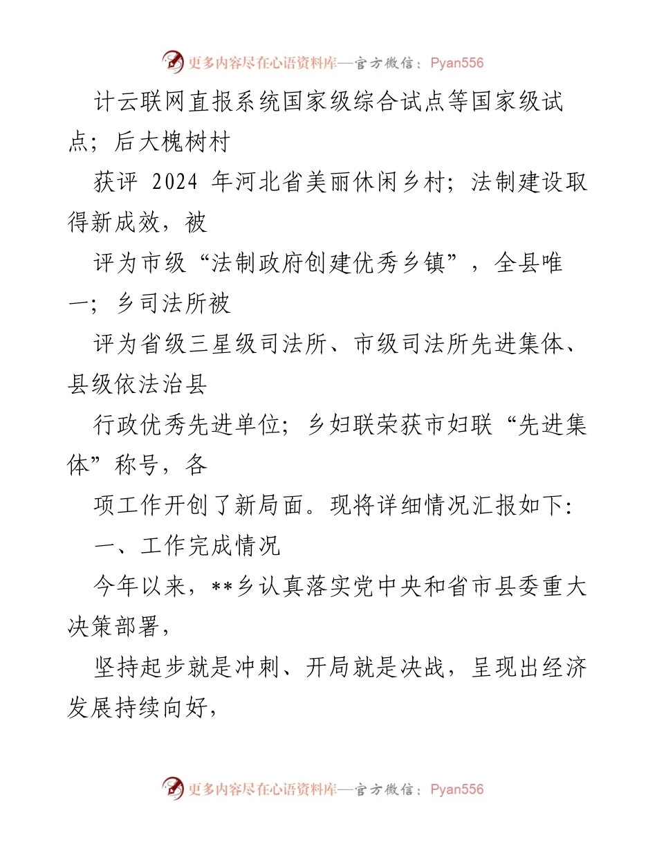 [工作总结] 乡镇工作 - 2024年__乡工作总结与发展规划.docx_第2页