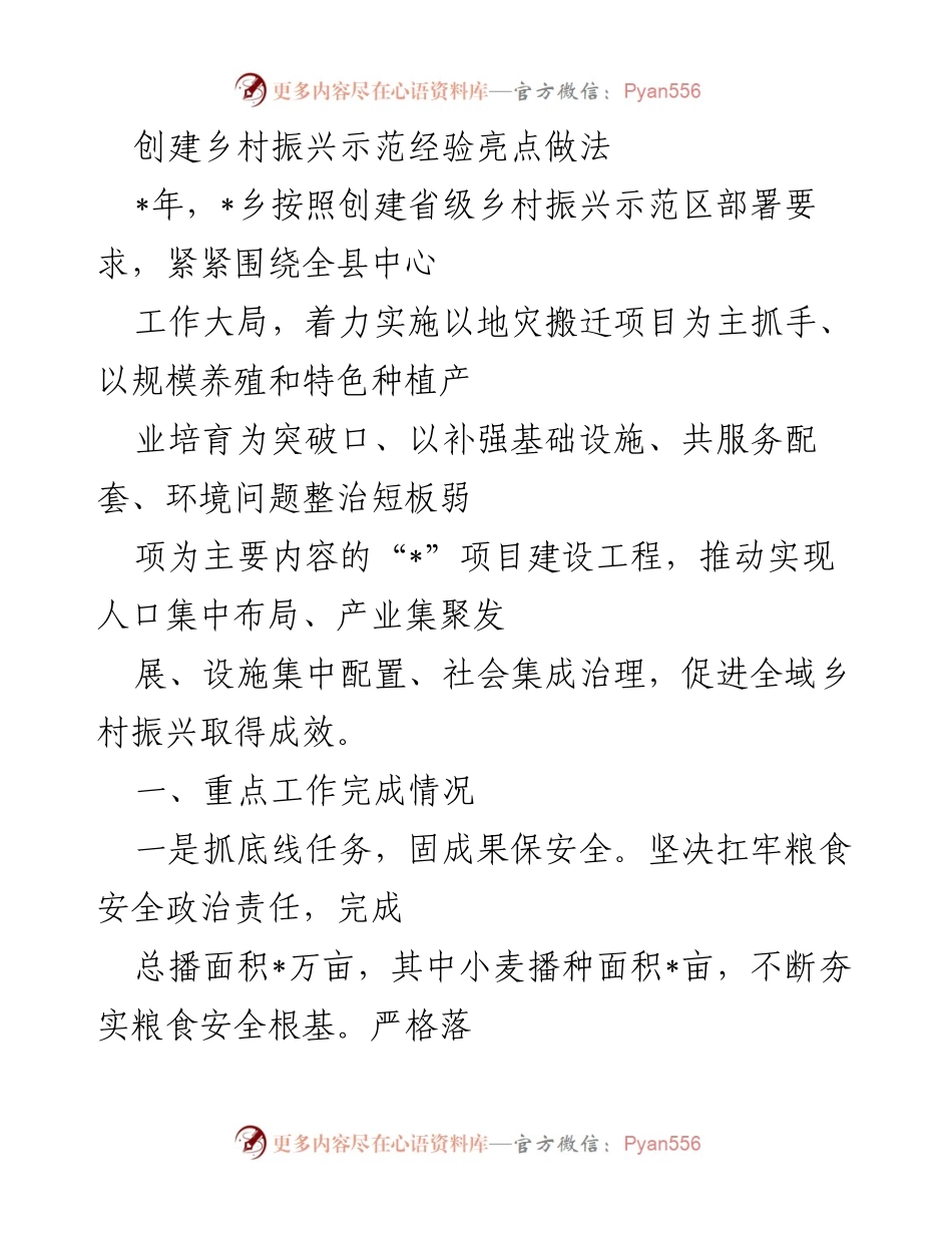 [工作总结] 乡村振兴示范区创建 - 乡村振兴示范区创建工作总结与经验分享.docx_第1页
