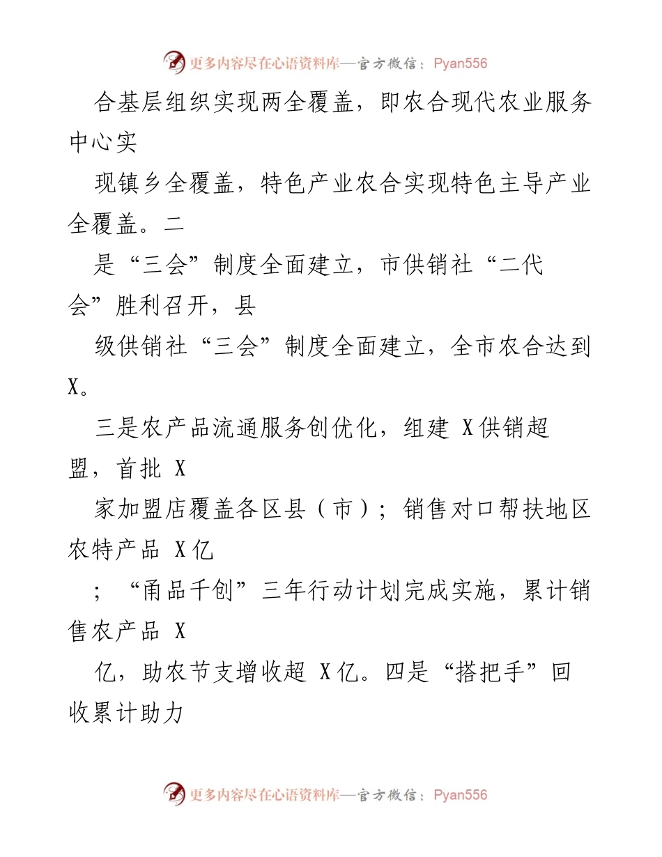 [工作总结] X市供销社2020年工作回顾与2021年发展规划.docx_第2页