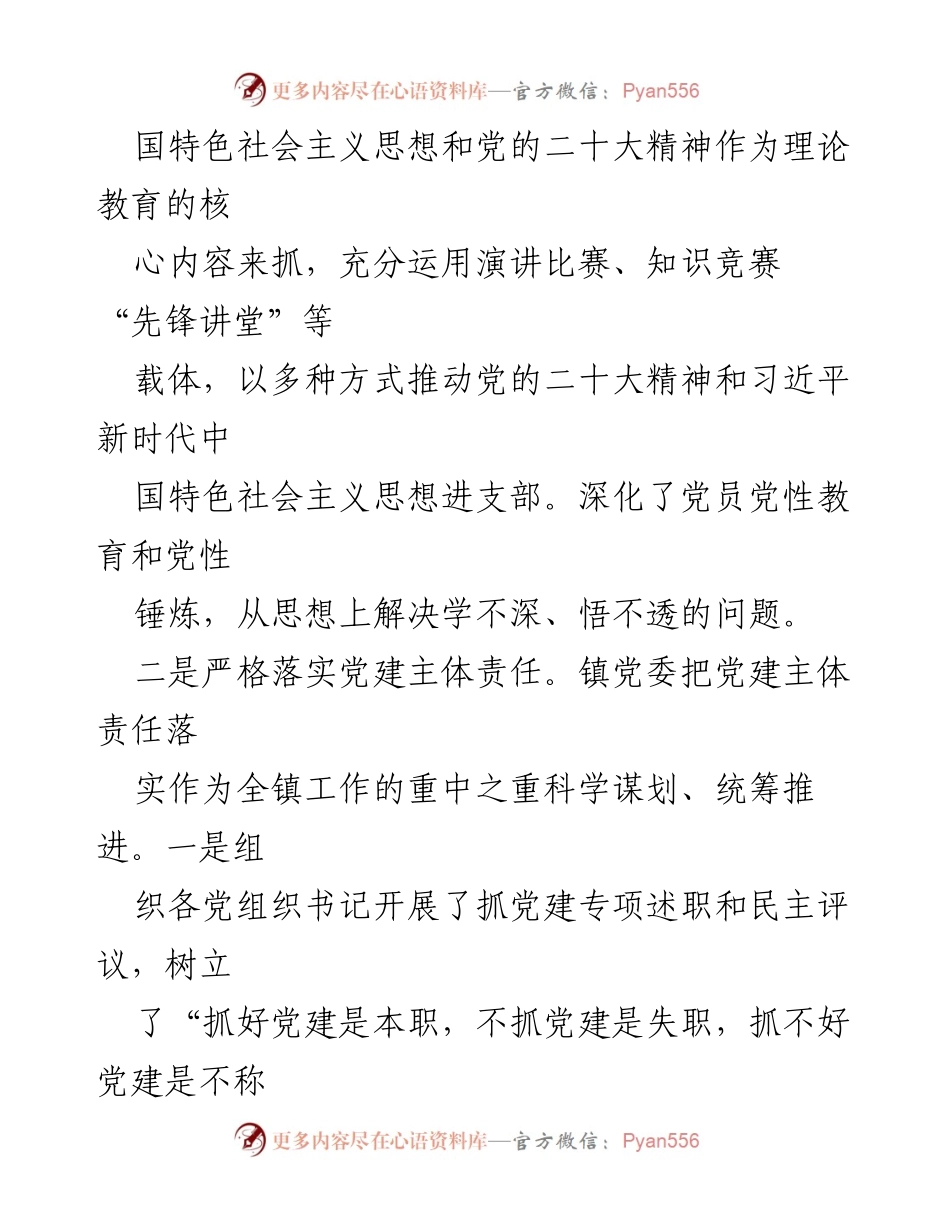 [工作总结] 乡镇党委 - 2023年度党建工作专项总结.docx_第2页