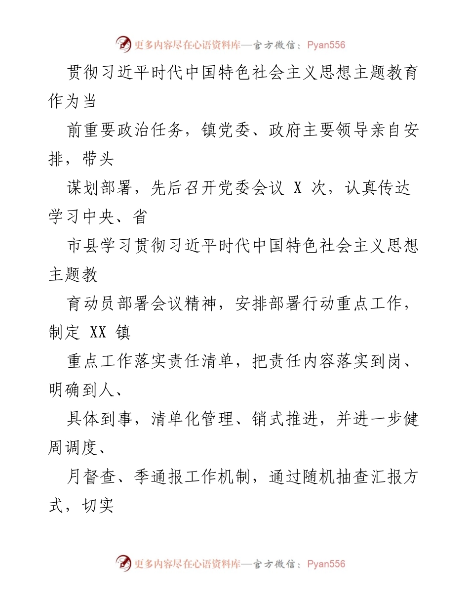 [工作总结] 主题教育进展 - XX镇2023年主题教育进展情况汇报.docx_第2页