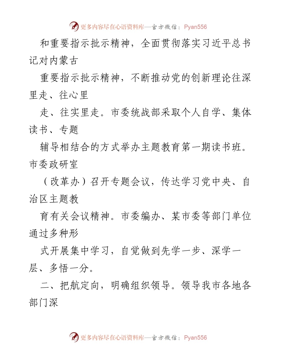 [工作总结] 主题教育推进 - 深入推进主题教育：理论学习与实效落实.docx_第2页