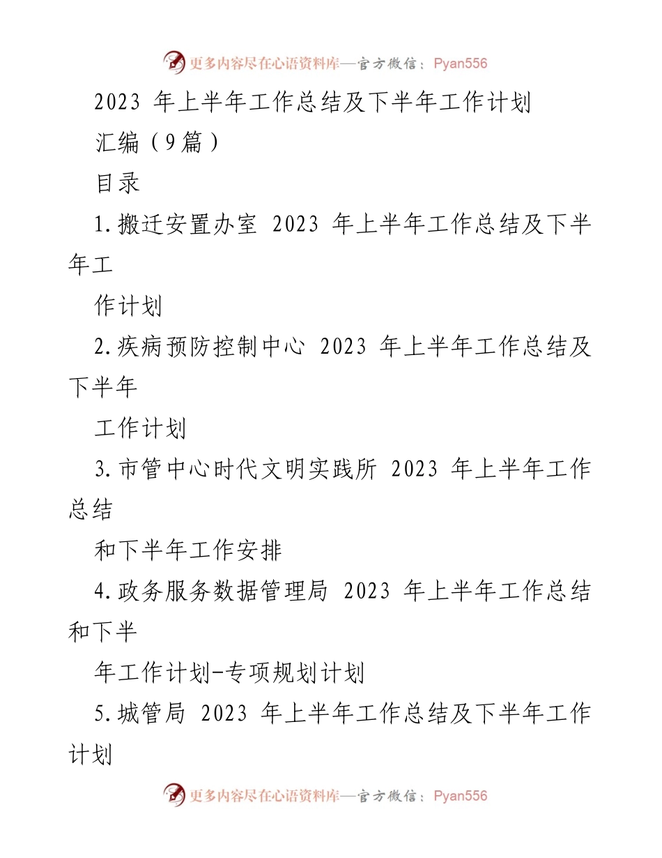 [工作总结] 上半年工作总结及下半年工作计划 - 2023年各部门工作总结与发展规划汇编.docx_第1页