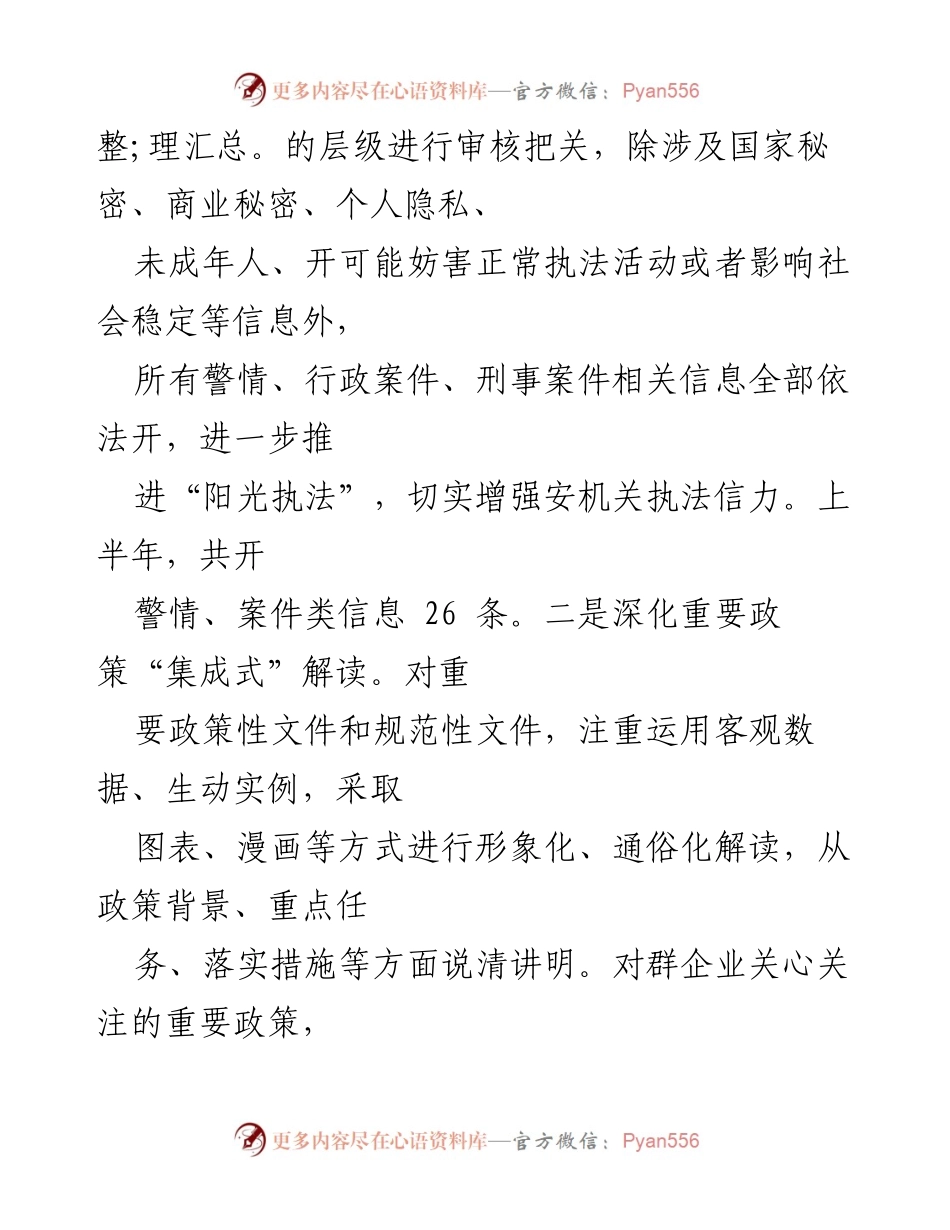 [工作总结] X市安局2024年上半年 - 2024年上半年政务公开工作总结与成效分析.docx_第2页