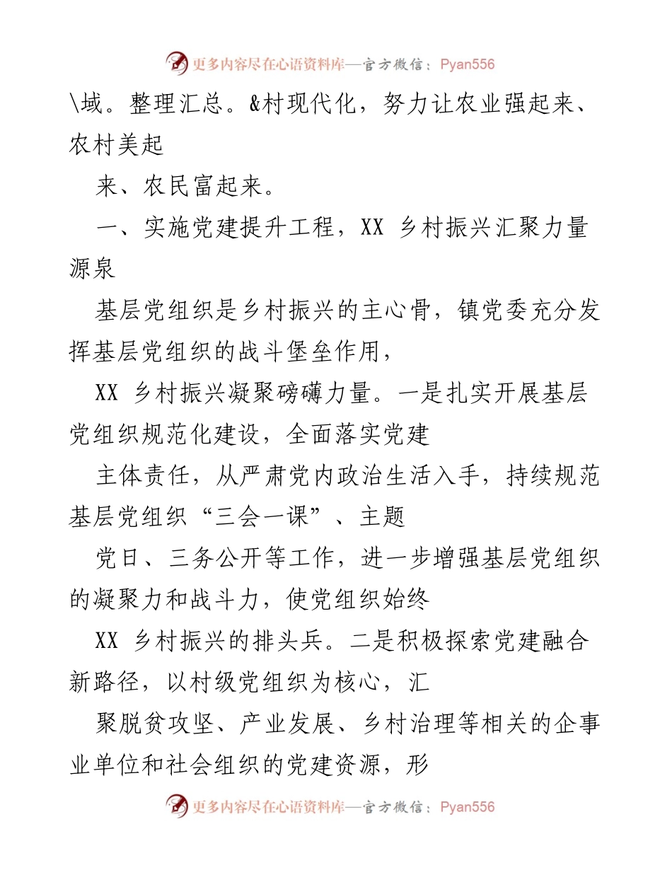 [工作总结] 乡村振兴战略实施 - XXX 镇乡村振兴战略工作总结报告.docx_第2页