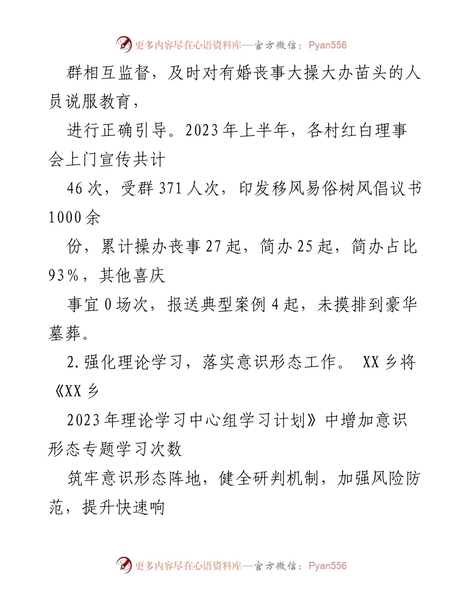 [工作总结] 乡镇宣传工作 - 2023年度XX乡宣传年中工作总结.docx_第2页