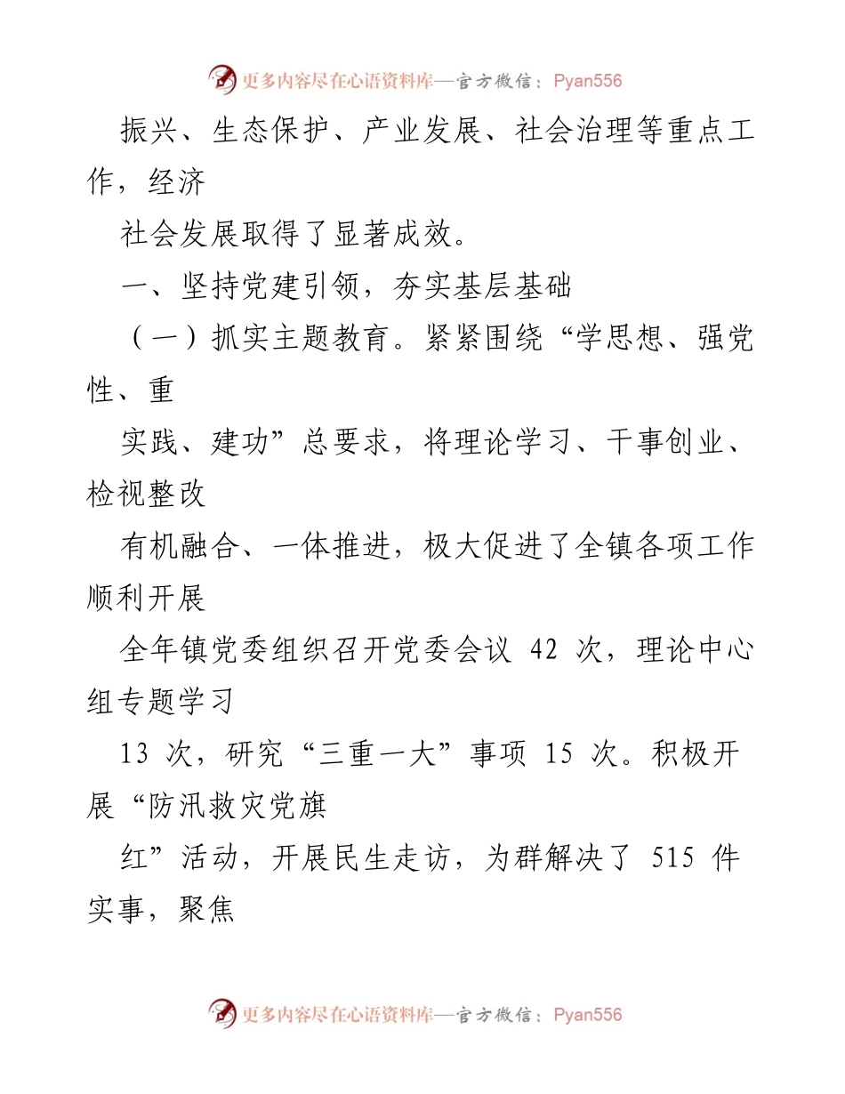 [工作总结] 乡镇 - 2023年度领导班子工作总结报告.docx_第2页