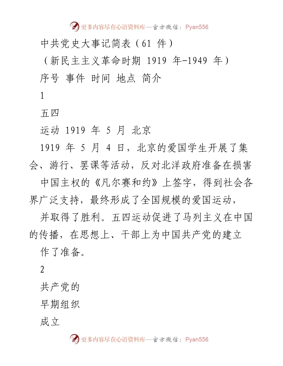 [工作总结] 中共党史研究 - 中共党史大事记概览（1919-1949）.docx_第1页