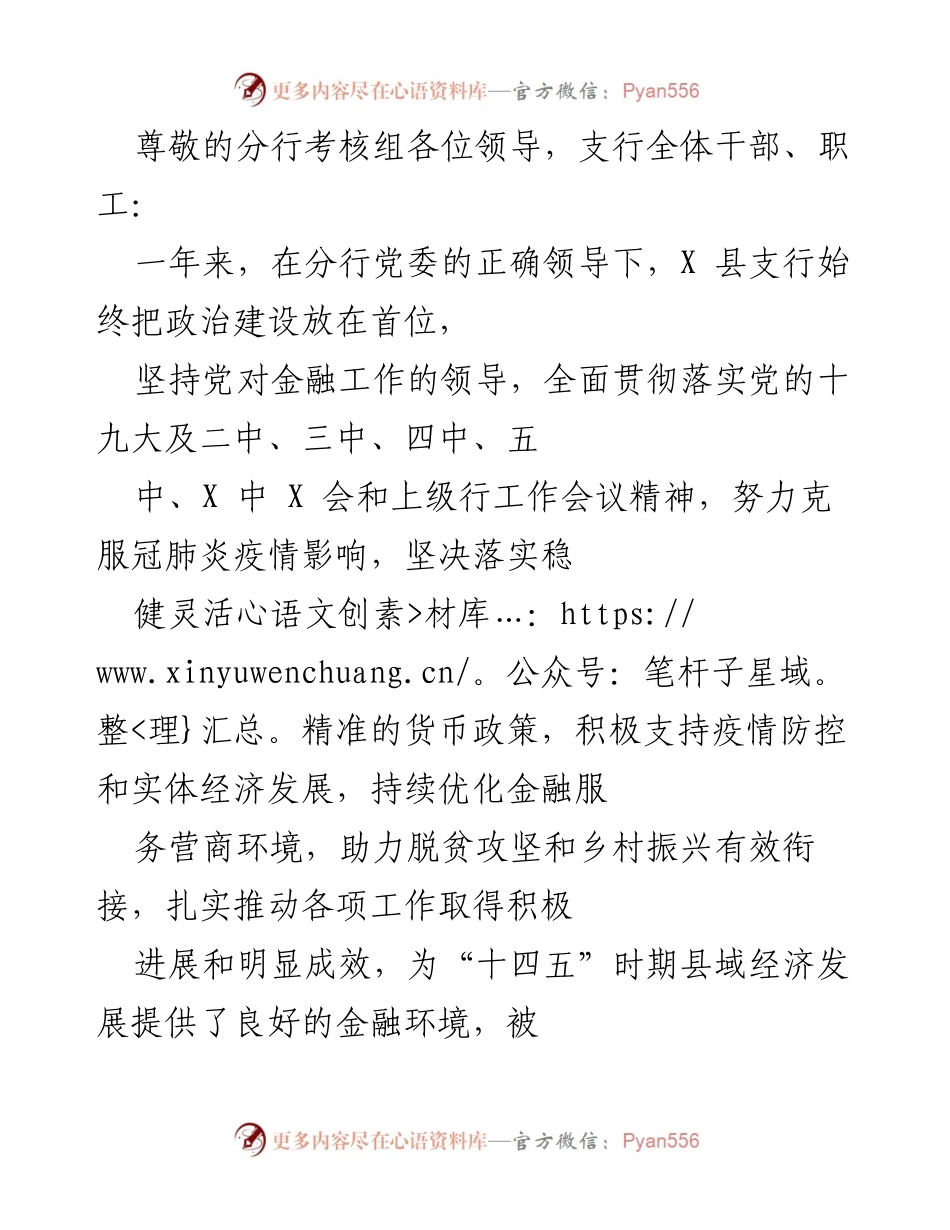 [工作总结] X 县支行年度工作总结与成效报告.docx_第1页