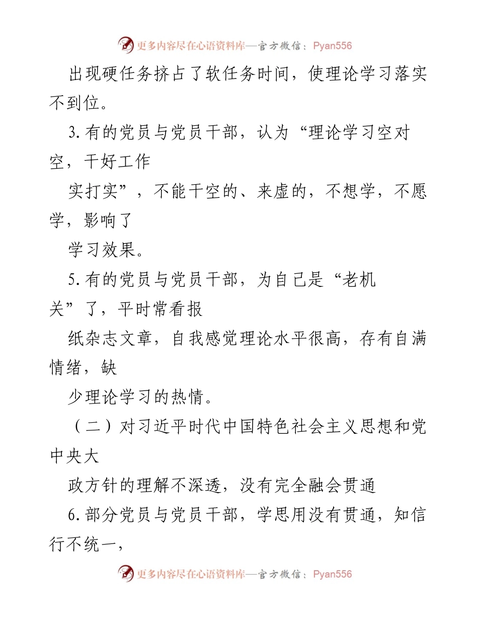 [工作总结] 主题教育 - 不忘初心、牢记使命主题教育对照检查问题汇总.docx_第2页
